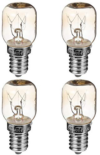Uonlytech E14 Microwave Oven Light Bulb Set Heat-Resistant 25W Clear Glass Tungsten Oven Lamp Replacement for Microwave and Parts