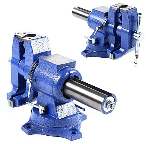 Schraubstock 100mm Spannweite Schraubstock 360° Drehbar Universal Tischschraubstock 4 Zoll Professional Klemmbar für Werkbank Holzbearbeitung, Metallbearbeitung, Schneidleitung