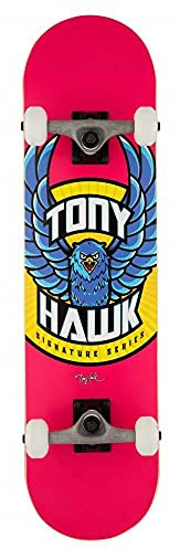 Tony Hawk Skateboards SS 180+ skateboard complet, logo aigle, rose, 19 cm de large