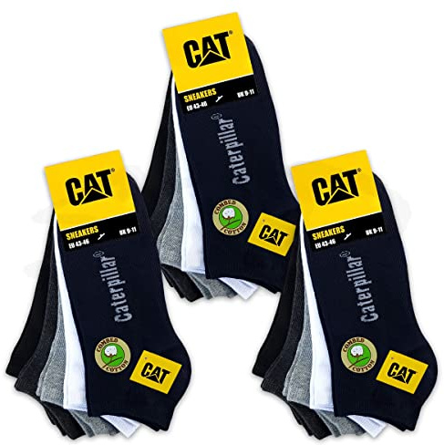 CAT Caterpillar 15 par sneakers sneakers strumpor arbetssakers strumpor strumpor strumpor i storlek 39–50, 15 par färgblandning, 43-46 EU
