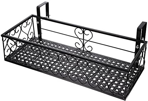 GANAZONO 1 Pc Jardinière De Balcon Étagère à Plantes De Fenêtre De Balcon Jardinière De Garde-Corps De Pont Étagère Suspendue pour Balcon Balustrade Métal Machine De Galvanoplastie Le Fer