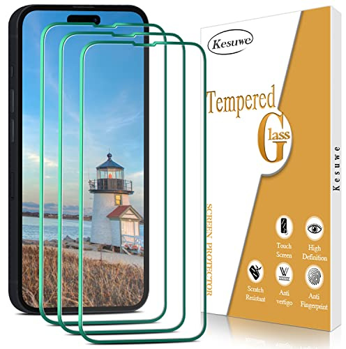 Kesuwe [3 Pezzi] Vetro Temperato per iPhone 14 Pro Max, 9H Durezza Pellicola Protettiva, Anti Graffio, Anti-Impronte, Senza Bolle, Alta Definizione, Facile da Installare