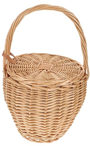 Alipis Borsa in Rattan Elegante Da Viaggio Con Manico - Borsa Cestino Paglia Per Fiori E Oggetti Casalinghi - Accessorio Fashion Femminile