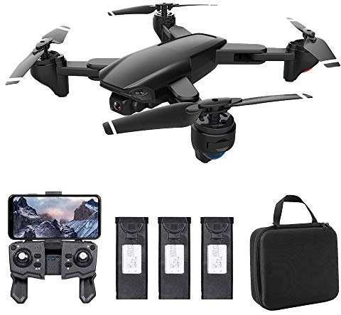 HUIOP SG701 RC Drone avec caméra 4K HD RC Quadcopter pliable avec mode sans tête, rotation à 360 °, trajectoire de vol avec sac 3 batteries, drone avec caméra