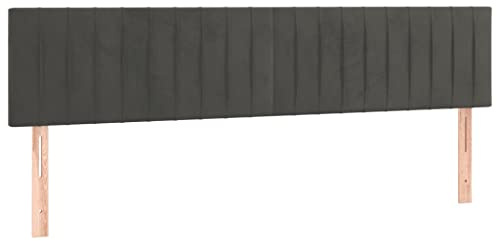 vidaXL Kopfteil Polsterkopfteil Bettkopfteil für Bett Betthaupt Bettgestell Schlafzimmer Bettrahmen Bettzubehör Dunkelgrau 180x5x78/88cm Samt