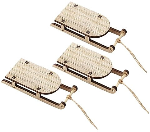 TOPBATHY 3stücke Teiliges Mini Holzschlitten Handgefertigte Kleine Holzschlitten Für Tischdeko Weihnachts-holzdeko Mit Festlichem Design Für Basteln Und Sammler