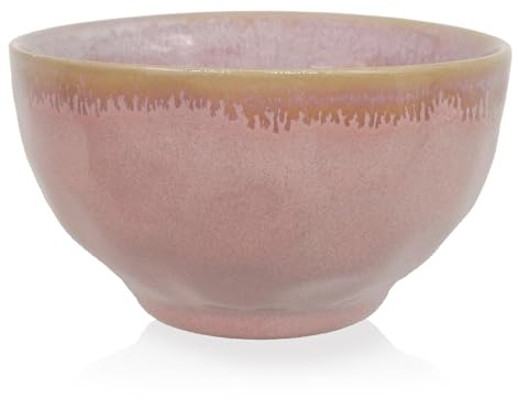 Mea-Living STONEWARE Schale rosa, handgemachtes Steingut, 450 ml, wunderschönes handmade Geschirr