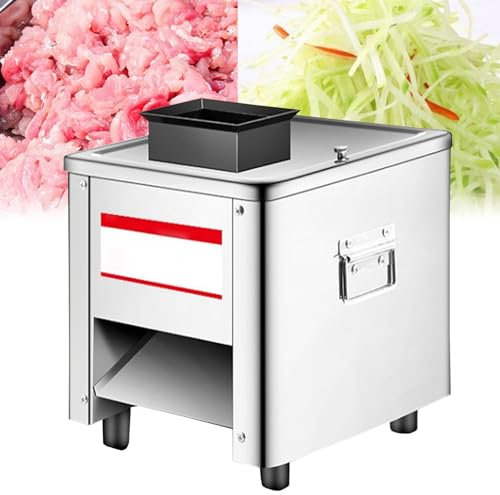 Hydravex Cortadora EléCtrica DoméStica Y Comercial De Acero Inoxidable para Pollo, Pescado, Carne De Res, Verduras, OperacióN Estable, Cortadora De Carne De Acero Inoxidable,5MM
