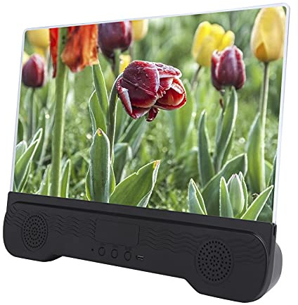 Lupe Schwarz 14 Zoll Handy Bildschirmlupe mit Bluetooth Lautsprecher Video Verstärker Ständer Halterung