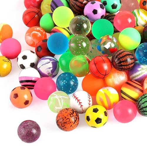 KOIROI 50 Stück Flummies für Kinder,Bunt Gemischt 25 mm Flummis,Flummi Spielzeug Geschenk Kindergeburstag Mitgebsel Groß Set,Hüpfbälle Springball Gummiball für Kindergeburtstag Gastgeschenke