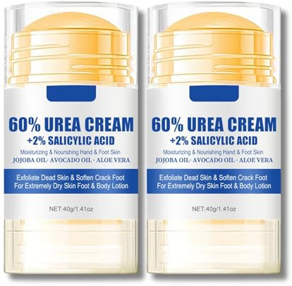 Urea Cream 60 Percent for Feet - Urea Foot Cream - Foot Cream for Cracked Heels and Dry Skin - Cracked Heel Repair Cream - Skin Care Hands & Feet - Foot Moisturiser - 2PCS