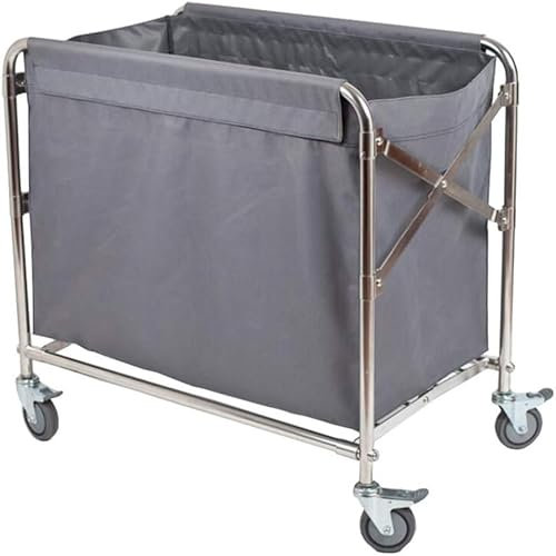 Utility Cart Organizer Storage Trolley Hotel Utility Storage Cart, Faltender Sortierwagen Leinen-Tragbarer Reinigungswagen mit Langlebigen Rollrädern, Dunkelgrau, HUHZHZ