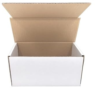 Cajeando - Pack de 25 Cajas de Cartón Troquelada para envíos Ecommerce 21 x 10 x 11 cm de Color Blanco Para Mudanzas y Envíos Fabricadas en España