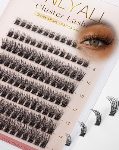 Onlyall Wimpern Extensions C curl Falschewimper Wimperncluster Lashes Fake Wimpernverlängerung Volume Wimpernbüschel Wimpern zu Hause 112 Stück (8-14mm Mix)