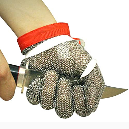 WQZStar Schnittschutzhandschuhe, Schnittschutzhandschuhe aus Metall, stichfeste Kettenhandschuhe zum Schneiden von Kleidung, universell für die Linke und rechte Hand (Größe: 1 Stück/XL) (1 Stück/XS)