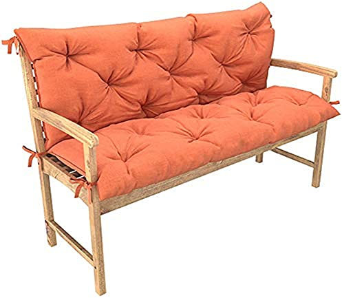 Hollywoodschaukel für den Außenbereich, dickes Bank-Rückenkissen für 2- und 3-Sitzer, Couch, große Terrassenmöbel, Ersatzmatratze, Orange, 120 x 100 cm