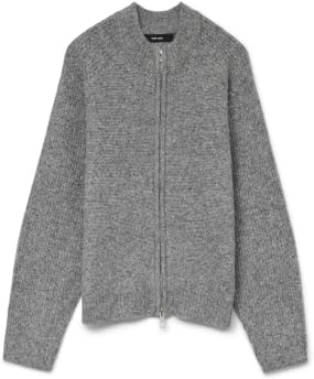 VERO MODA High Neck Zip Vmbang Ls Cardigan à col Haut zippé Boo, Mélange de Gris Moyen, M Femme