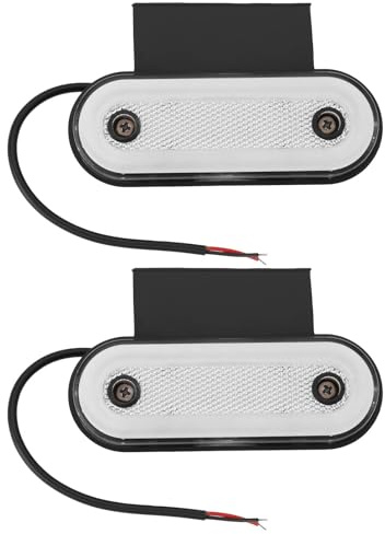 ECSiNG 2Pcs Car LED Side Marker Lights with Support 12-24V Side Indicator Clearance Lights Front Rear Lights Position Lamps for Motorhome Caravan Truck Trailer Camper Van White