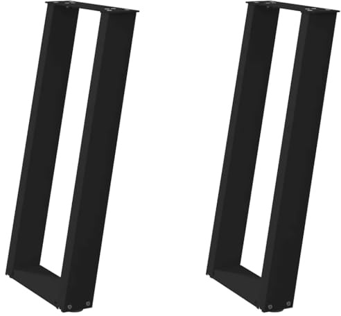 vidaXL Konsolentischbeine U-Form 2 STK. Schwarz 28x(72-73) cm Stahl