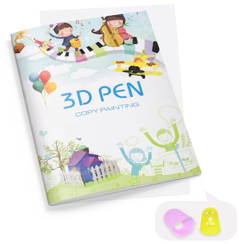 Dayker 3D Printing Drawing Book, Reusable 40 Vibrant Patterns Template with a PVC Transparent Board, Thick Paper Painting Graffiti Stencils for 3D Pen DIY Gifts