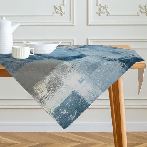 Marineblau Modern Tischdecke 100x100 cm Kunst Gemälde Dekoration Abwaschbar