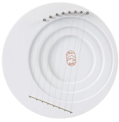 F Fityle 8-saitige Lyraharfen, klassische Lyraharfen, Mondharfe, einzigartiges künstlerisches Mondlyrainstrument, Holzsaiteninstrument für die Ausbildung, Weiß