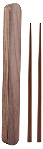 CSSQCSSUANB Palillos, Palillos Chinos Chopsticks Reusable Home Eco-Friendly Natural Wood Wooden Reusable Chopsticks Sushi Food Stick Chopsticks Storage Case Box Set Home Portable,