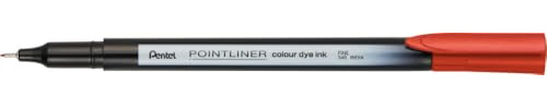 Pentel Pointliner colour S40 Fineliner - dye ink, 0.4 mm, rot (12 Stück)