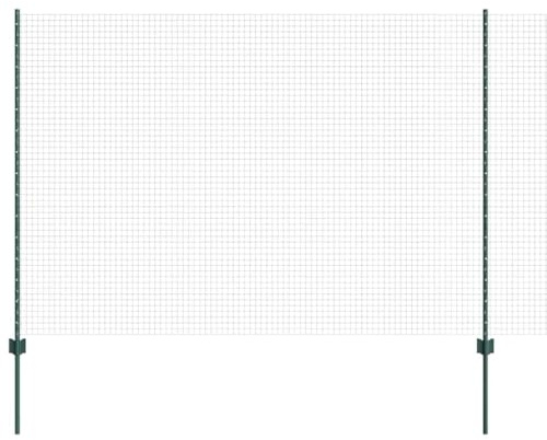 vidaXL Stängsel med stolpe Grön 1,6 x 25 m Stål och PVC, Justerbar utomhusavskiljare, modern trädgårdsgrind, hållbar avdelare, mångsidig privacypartition för bakgårdar