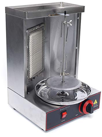 JAYEUW Griglia verticale per döner, 2000 W, elettrica a gas, Kebab Machine, GPL, interruttore di regolazione della temperatura, fino a 10 kg