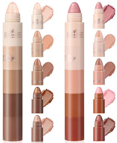 Fard a Paupiere, 10 Couleurs Crayons Fards à Paupières, Fard a Paupiere Creme Crayon à Paupières, Hautement Pigmenté Étanche Longue Durée Séchage Rapide, Mat Fard à Paupières en Stick