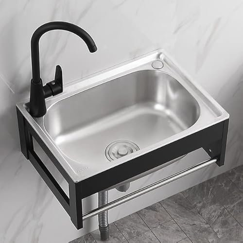 Lavello da esterno autoportante Lavello da cucina per ristorante in acciaio inossidabile, lavello da cucina piccolo, lavello per ristorante commerciale, vasca singola in acciaio inossidabile