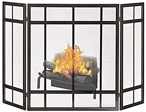 CCKUYT Kaminschutzgitter, Kaminschutzgitter, Kaminschutzgitter, Kaminschirm, dekorativer Kamin-Funkenschutz, klassischer Stil, Eisen, Kaminschutz