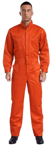 Riismen Uomo Tuta da Lavoro Cotone Tute Maniche Lunghe Completo Intero Uniformi da Lavoro Abbigliamento Protettivo Costume Cosplay Carnevale Costumi da Spettacolo