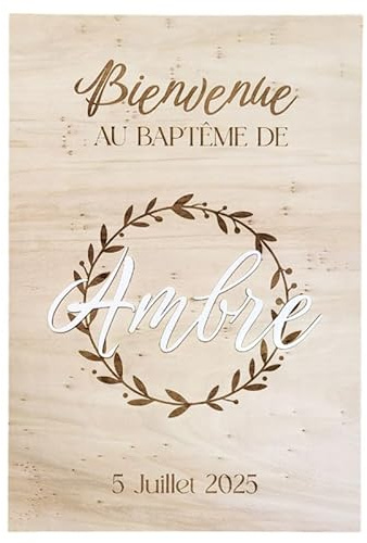 Ma Fabrique Perso - Panneau bienvenue baptême couronne - Personnalisable