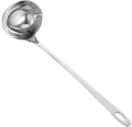 Garneck Mestolo da Zuppa Manico e Versatore Controllato Acciaio Inox, con Beccuccio, in Acciaio Inox, per Cucine e Ristoranti Utensili da Cucina