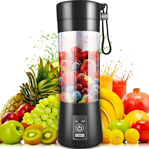Portable Blender, Personal Blender USB Rechargeable, for Shakes and Smoothies, Strong Cutting Power with 6 Blades