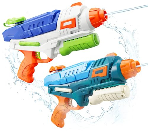 Ninonly 2PACK Wasserpistole 36FT Reichweite 600ML Einfache Füllung rutschfeste Griffe Sommerspaß im Freien Pools und Strandpartys Wasserpistolen für Kinder Erwachsene ab 6 Jahren