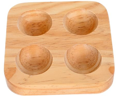 Veemoon Porta Uova in Legno per Cucina, Contenitore Pratico per 4 Uova Funzione di Decorazione per Desktop e Casa