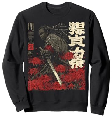 Samurai Guerriero Rosso Ragno Giglio Fiore Anime Otaku Giapponese Felpa