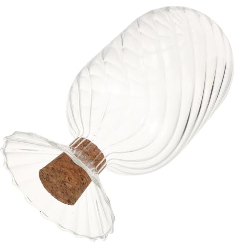 ibasenice Glass Matches Holder with Cork Stopper, 7.1x3.5 Inch Glass Inverted Bottle Design, Keeps Matches Safe from Moisture and Air Exposure, for Fireplace and Dining Table Use