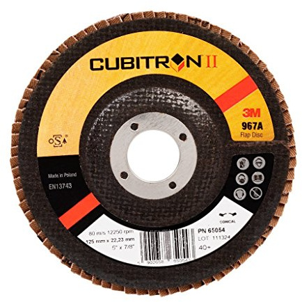 3M Cubitron Ii Disco Lamellare 967 A, 125 mm, 22.23 mm, 40 +, Piatto, 10 Pezzi/Cartone