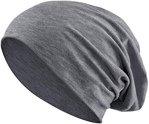 BALINCO Jersey Cotone Elastico Lungo Slouch Beanie Unisex Cappello Heather in 35 Colori Assortiti (3) (Heather Grigio Scuro)
