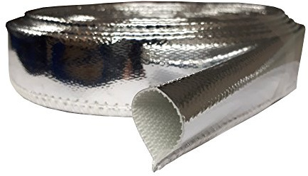 1m Hitzeschutz Schlauch 20mm Gewebe Alu Kabelschlauch Thermo Fiberglas Sleeve