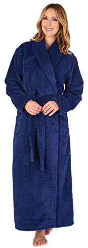 Slenderella Ladies Waffle Wrap Dressing Gown HC4329 Navy Large