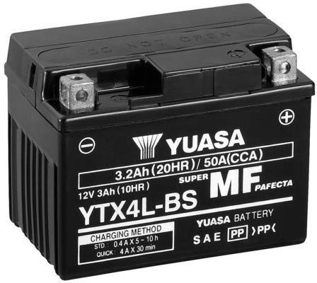 Batterie Moto Yuasa YTX4L-BS // 12 V 3 Ah