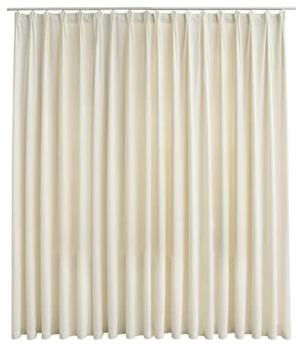 vidaXL Cortina Opaca con Ganchos Hogar Decoración Diseño Estilo Salón Comedor Visillo Dosel Persiana Estor Telón 290x245 cm Terciopelo Color Crema
