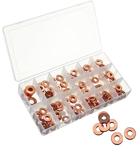 Surtido de arandelas de cobre para inyectores diesel COMMON RAIL, CDI 150 piezas 15 MEDIDAS