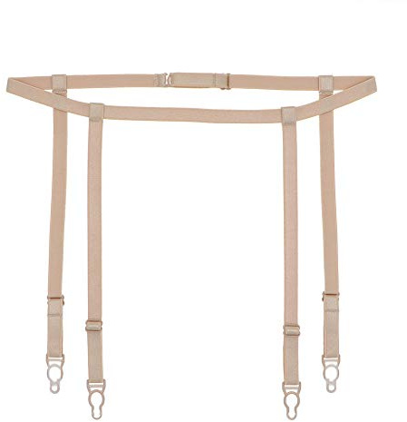 varsmiss Women Garter Belt Simple High-stretch Stocking Suspenders (Beige,One Size)