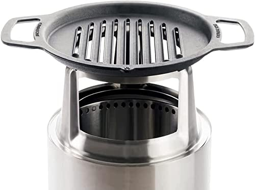Solo Stove Ranger Grillrost mit Aufsatz, Gusseisen-Grillrost mit Edelstahlaufsatz - Erhöhung von 16,5 cm, Ergänzung für Ranger Feuerstelle, Gewicht: 6,8 kg, Ø 36,2